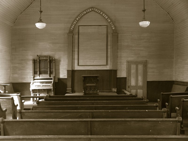 Inside of the Methodist Church.