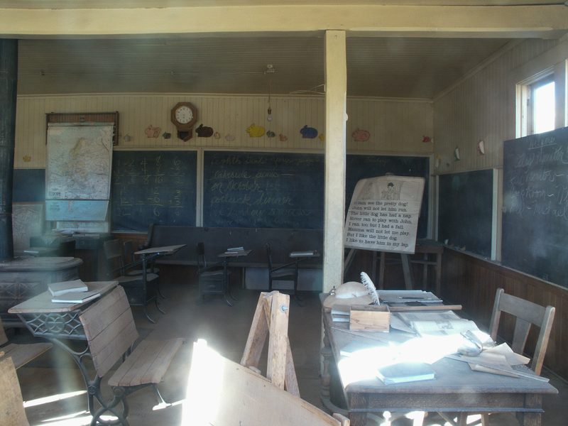 A look inside of the schoolhouse.